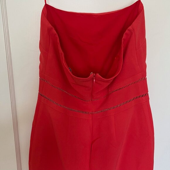 Likely Strapless Dress in Coral Red | Size 2 - Picture 9 of 10
